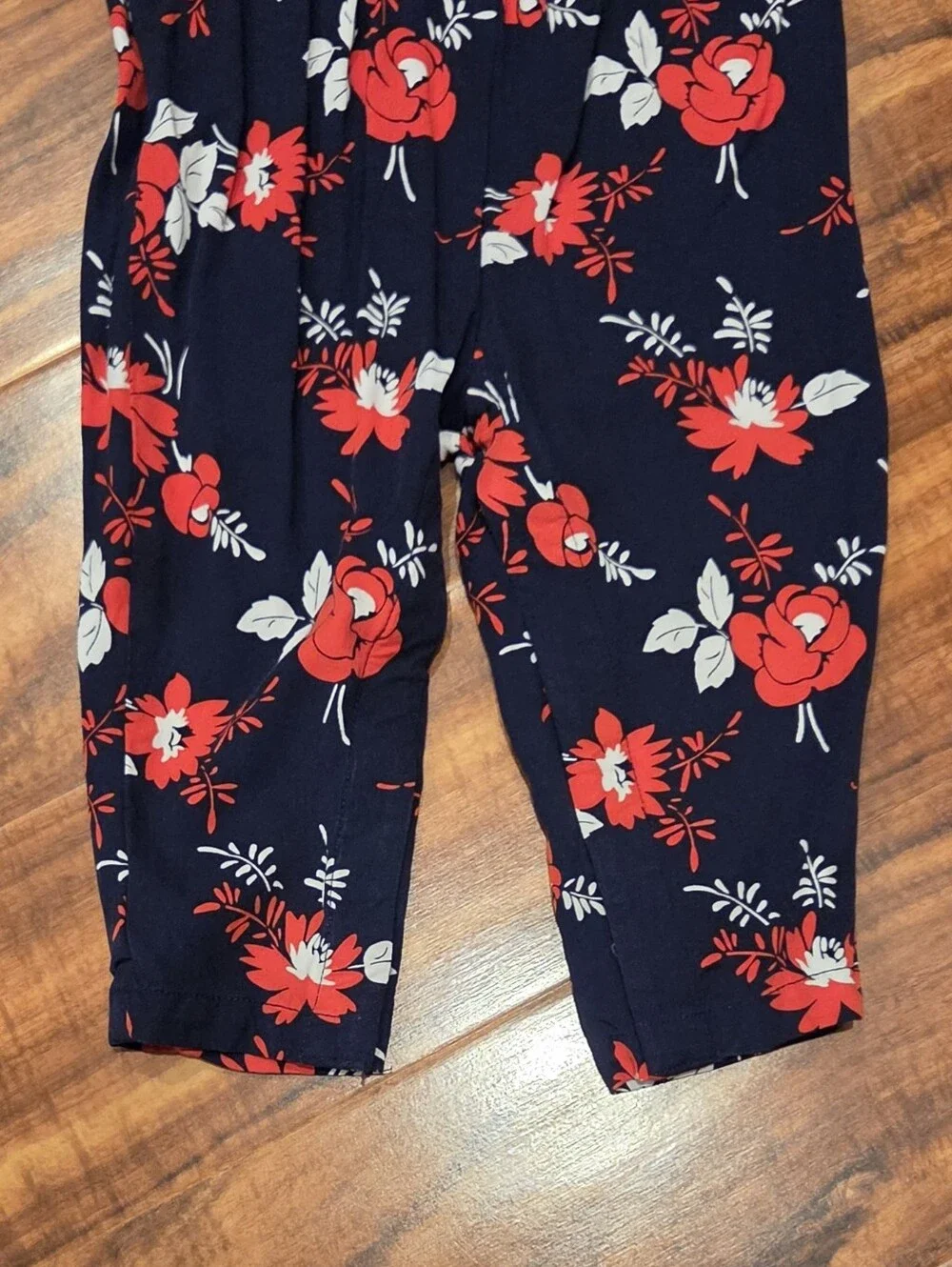 Janie and Jack 18-24 Months Navy/Red Floral Jumpsuit